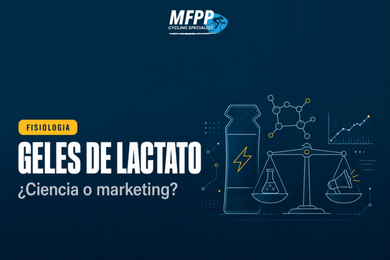 Gel de lactato junto a una molécula y un gráfico, ilustrando el debate entre ciencia y marketing
