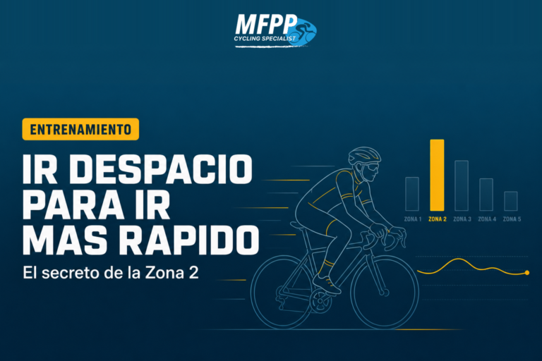 Ciclista rodando relajado por carretera a ritmo suave de Zona 2